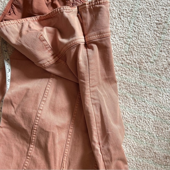 NWT Anthropologie Pilcro Icon Fluted Denim Midi Dress Size Small Coral - Picture 7 of 14